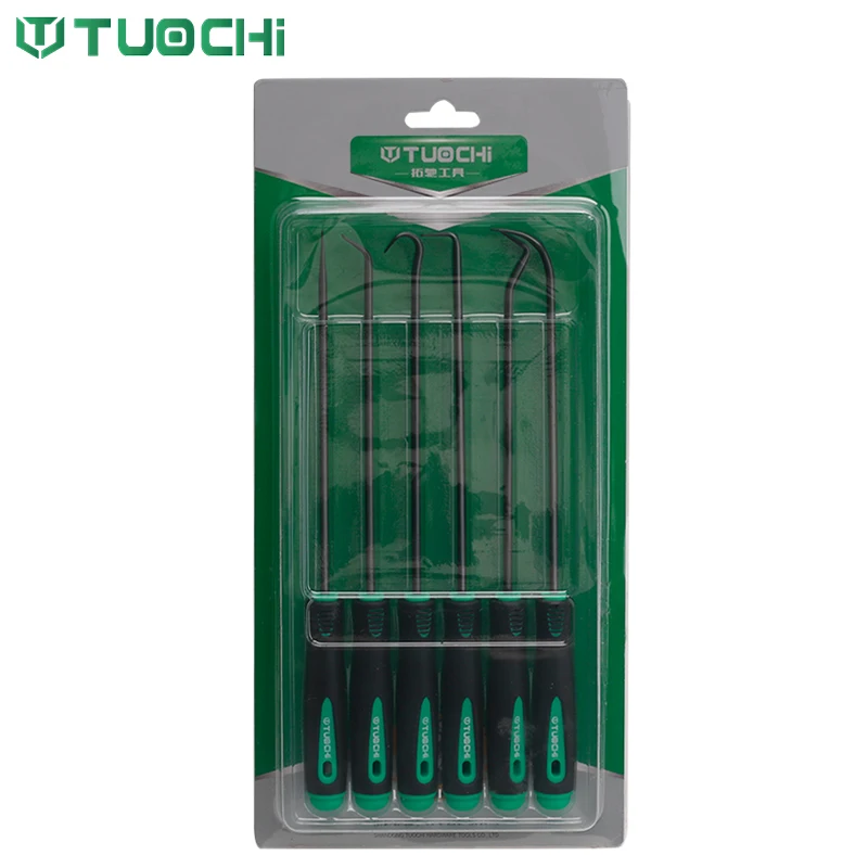 TUOCHI Custom Wholesale 6PCS Portable Hand Tool Kit Precision Hook and Pick Set Automotive Wheel Tools
