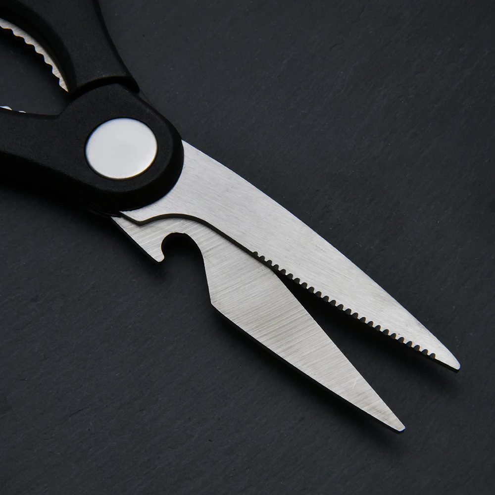 Modern Design High-Quality Black Handle Professional Stainless Steel 6pc Kitchen Knife Set with Scissors and Stand