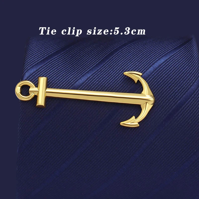 Silver anchor laser LOGO tie clip brass gold glasses tie accessories feather oil inlaid diamond