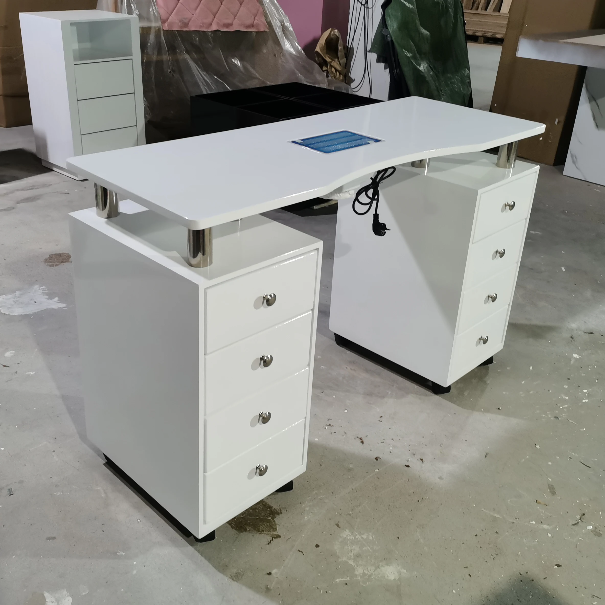 Nail salon furniture mesa manicura profesional manicure table and chair set wood nail art table