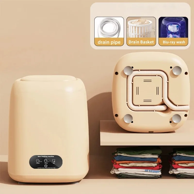 Home semi-automatic small underwear socks washing machine touch screen dormitory mini home hotel business convenient type