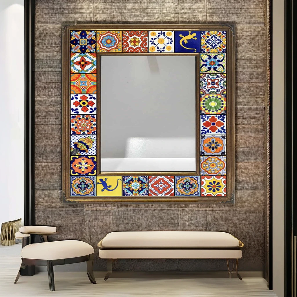Modern Handmade Solid Product Wall Mounted Mother Pearl Picture Photo Frame Customized Size Wine Color Glass PS Decoration
