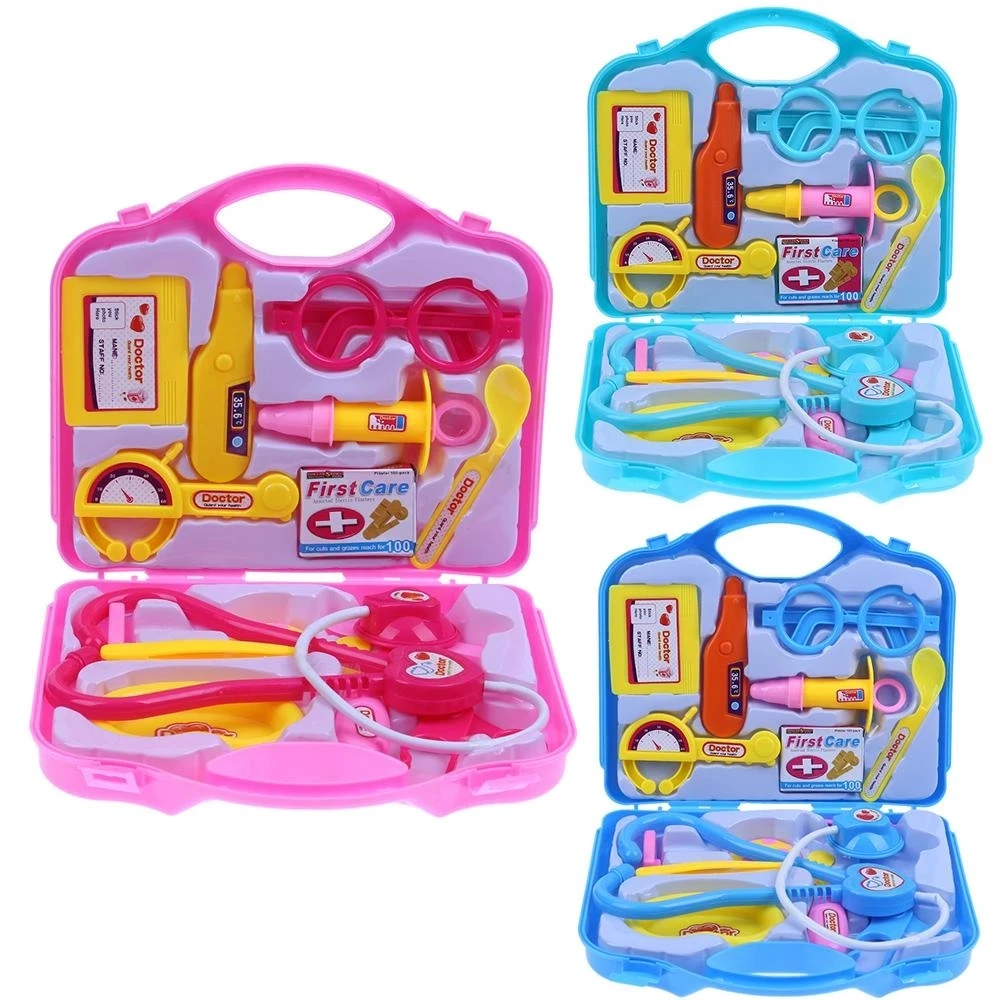 Children Pretend Play Toys Set Kids Portable Doctor Nurse Suitcase Medical Kit Educational Role