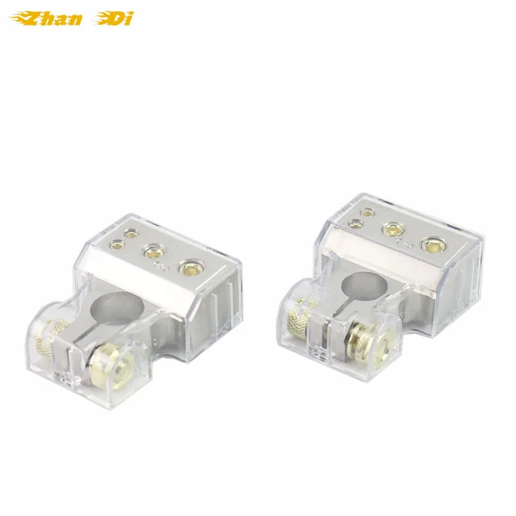 new style 2GA 4GA 8GA Positive Negative Set Gold Tone Metal Screw Heavy-duty Connector Cable Car Audio Battery Terminals for Dur