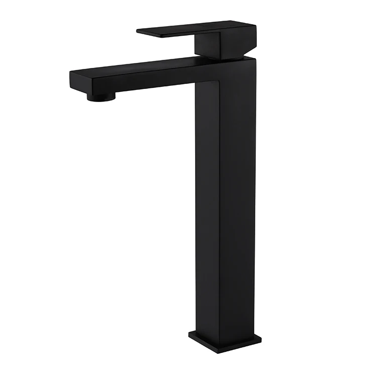 cUPC CE ACS Square Black Surface Oem Style Single Handle Bathroom Faucet Basin Taps