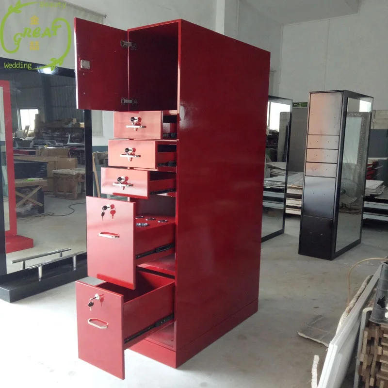 Foshan Great 2020 New Style Design Salon Red Single/Double Sided Mirror Styling Station With Manufacturer Price