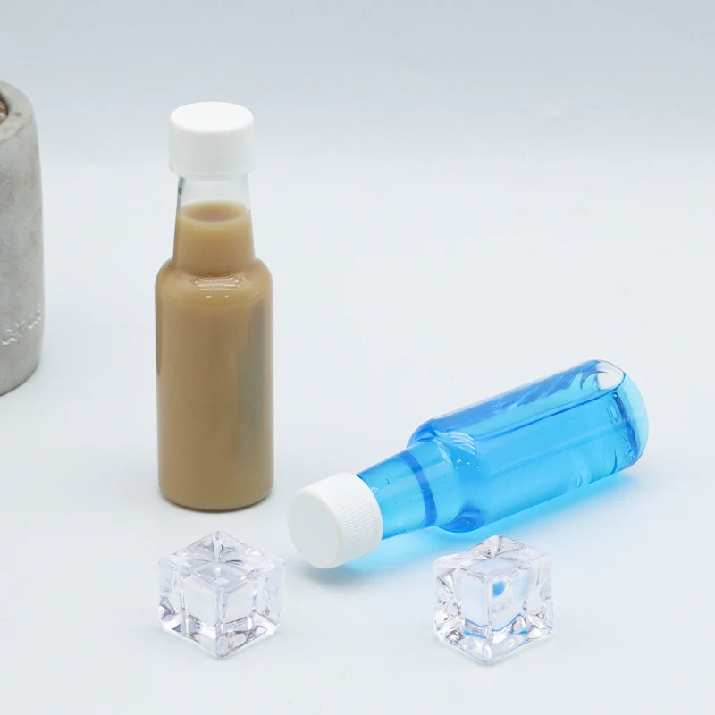 Wholesale 50ml Wine shape PET clear plastic bottle for coffee juice liquor Bottle