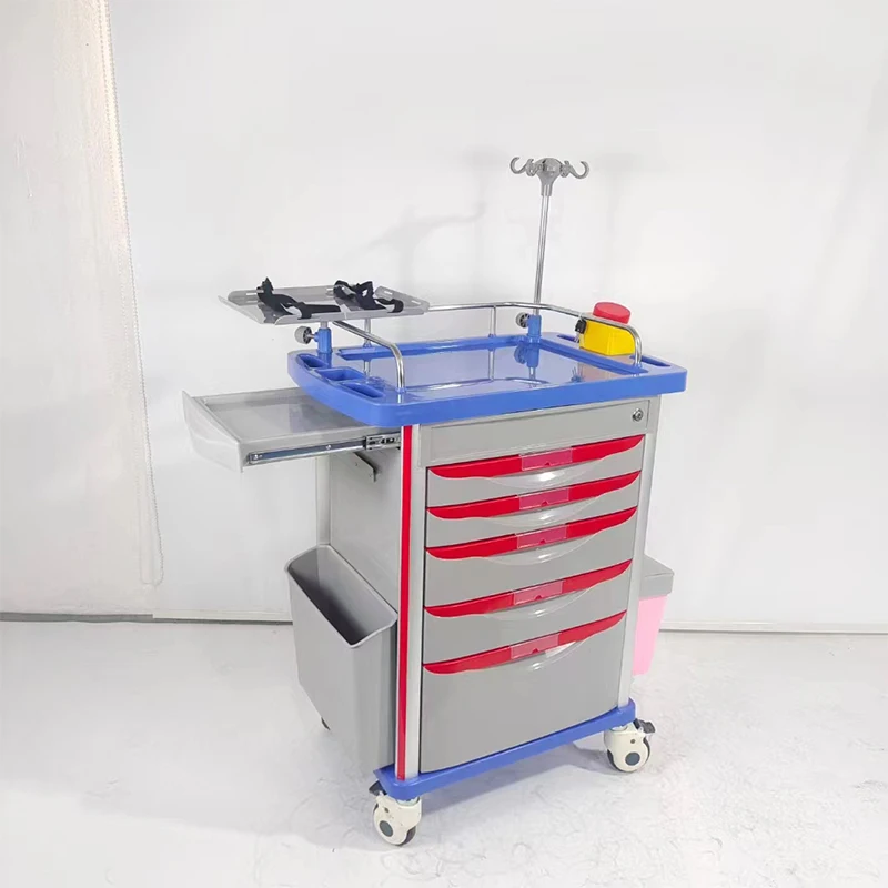 Hospital Medical Anesthesia Trolley Plastic ABS Anesthesia Cart with Competitive Price for Medical Crash Cart Use