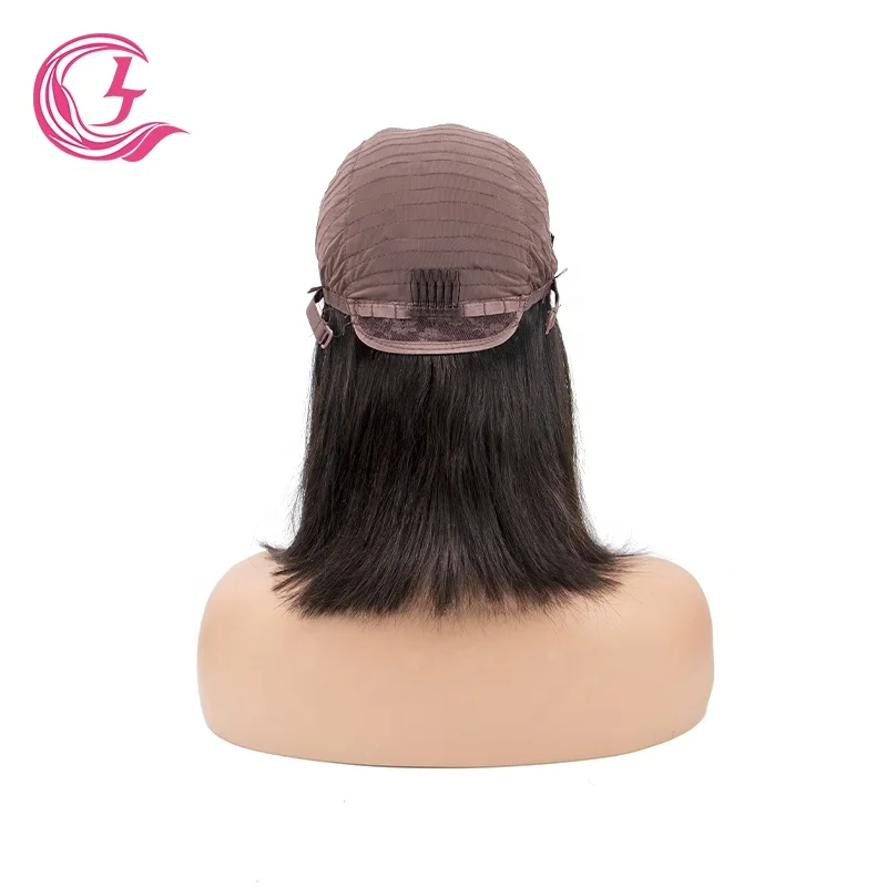 Clj Wholesale Perruque 100% Transparent Lace Closure Bobo Brazilian Black 4X4 Straight Human Hair Womens Wigs For White Women