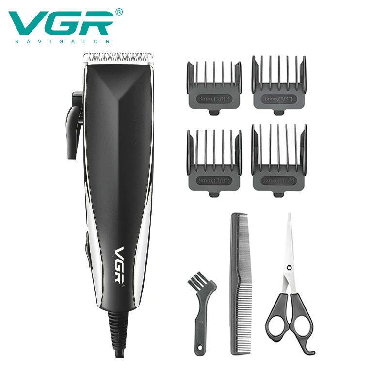 Профессиональная машинка для стрижки волос Vgr V033 электрический шнур 2500 мАч мощная триммер черного