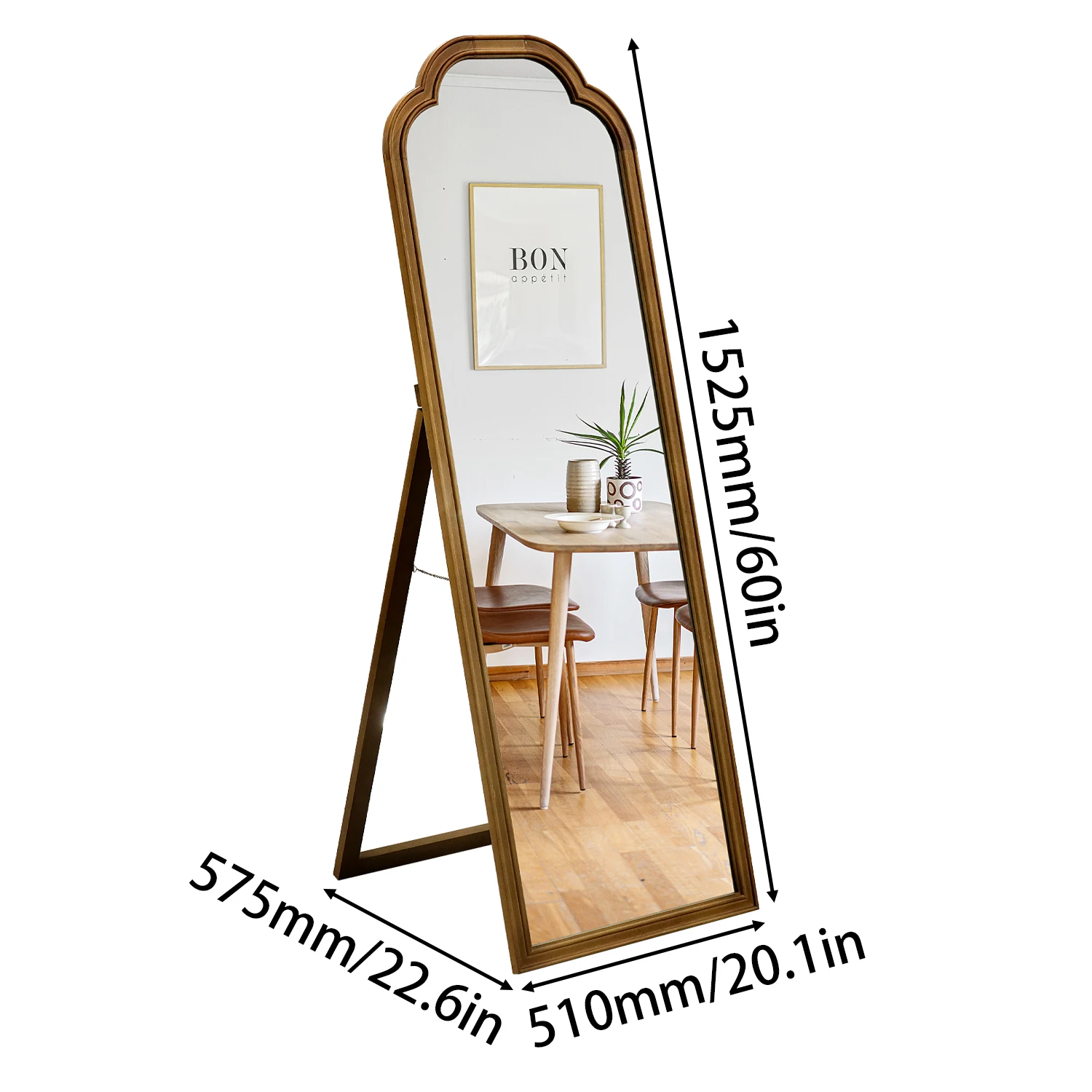 customized Room Irregular Mirror Decorative Wooden Frame Mirror floor standing for Livingroom decor wall Wavy Decor Mirror