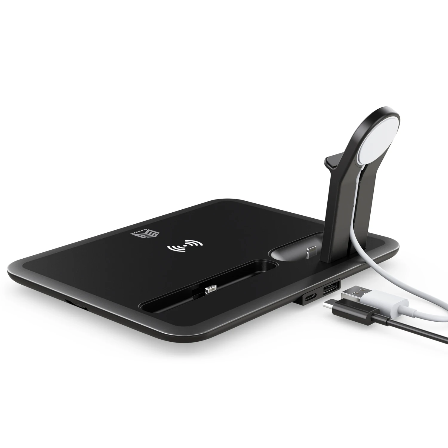 Qi сертифицированная Магнитная машинка для стрижки Универсальный USB Lazy Stand Up 4 в 1 Беспроводные многофункциональные устройства зарядная подставка Док-станция Apple