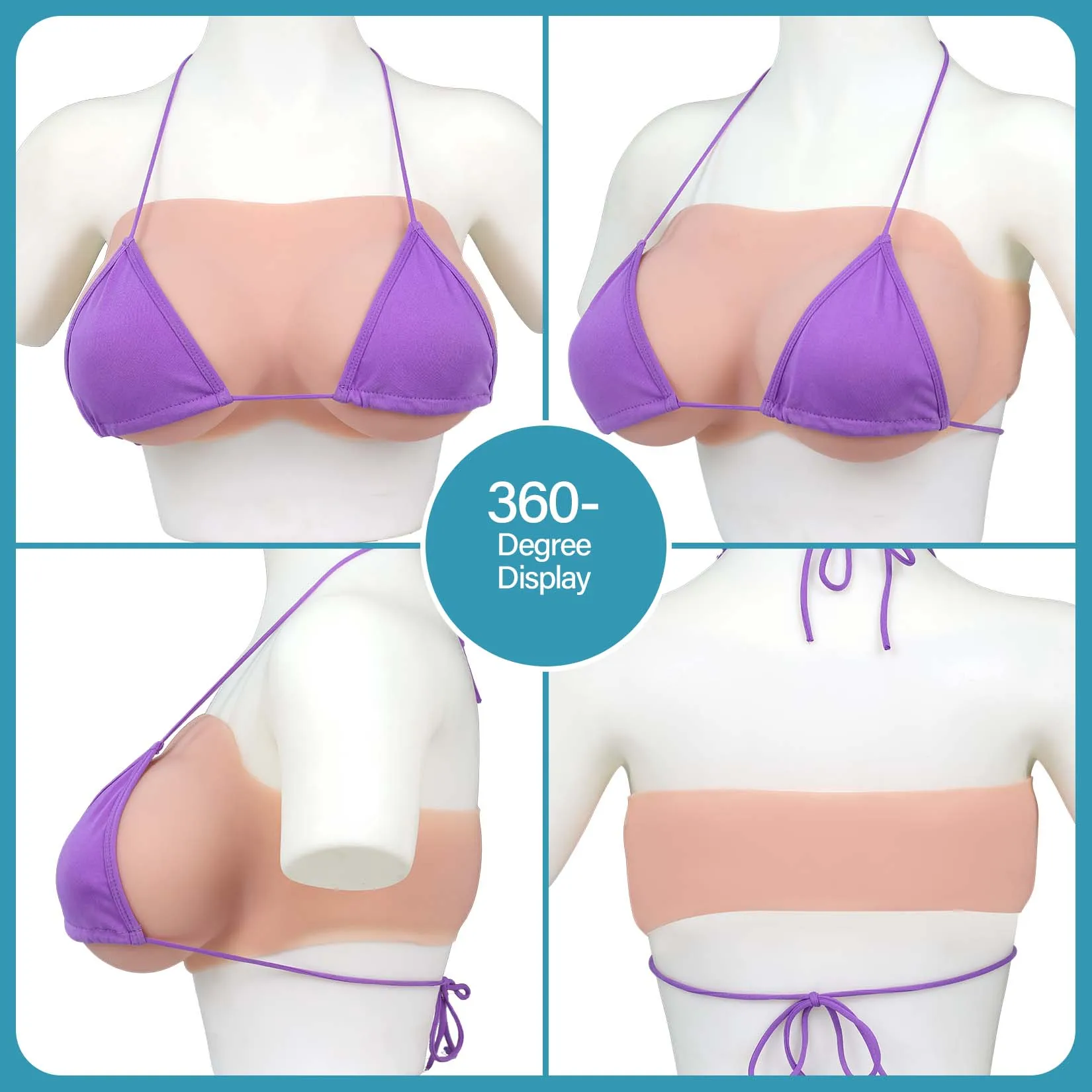 Gel Filled Silicone Breastplate  Tube Top Strapless Artificial Breast Drag Crossdresser Cosplay Fake-Chest Plate Realistic Boobs