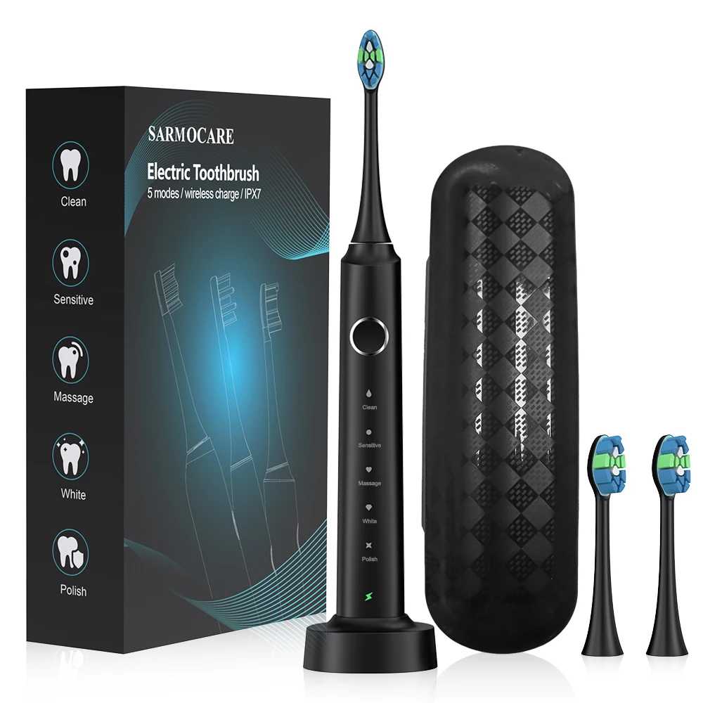 2024 hot new design Wholesale Travel Smart Sonic Tooth Brush 5 Modes Rechargeable Ultrasonic Electric Toothbrush teeth whitening