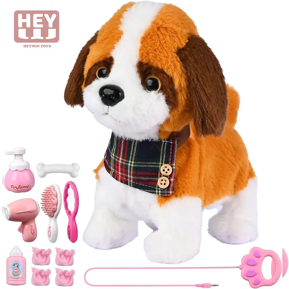HEYWIN Electronic Toys for Kids, Remote Control Plush Dog Pet Walking, Barking, Shake Tail, Realistic Stuffed Corgi (933-39E)