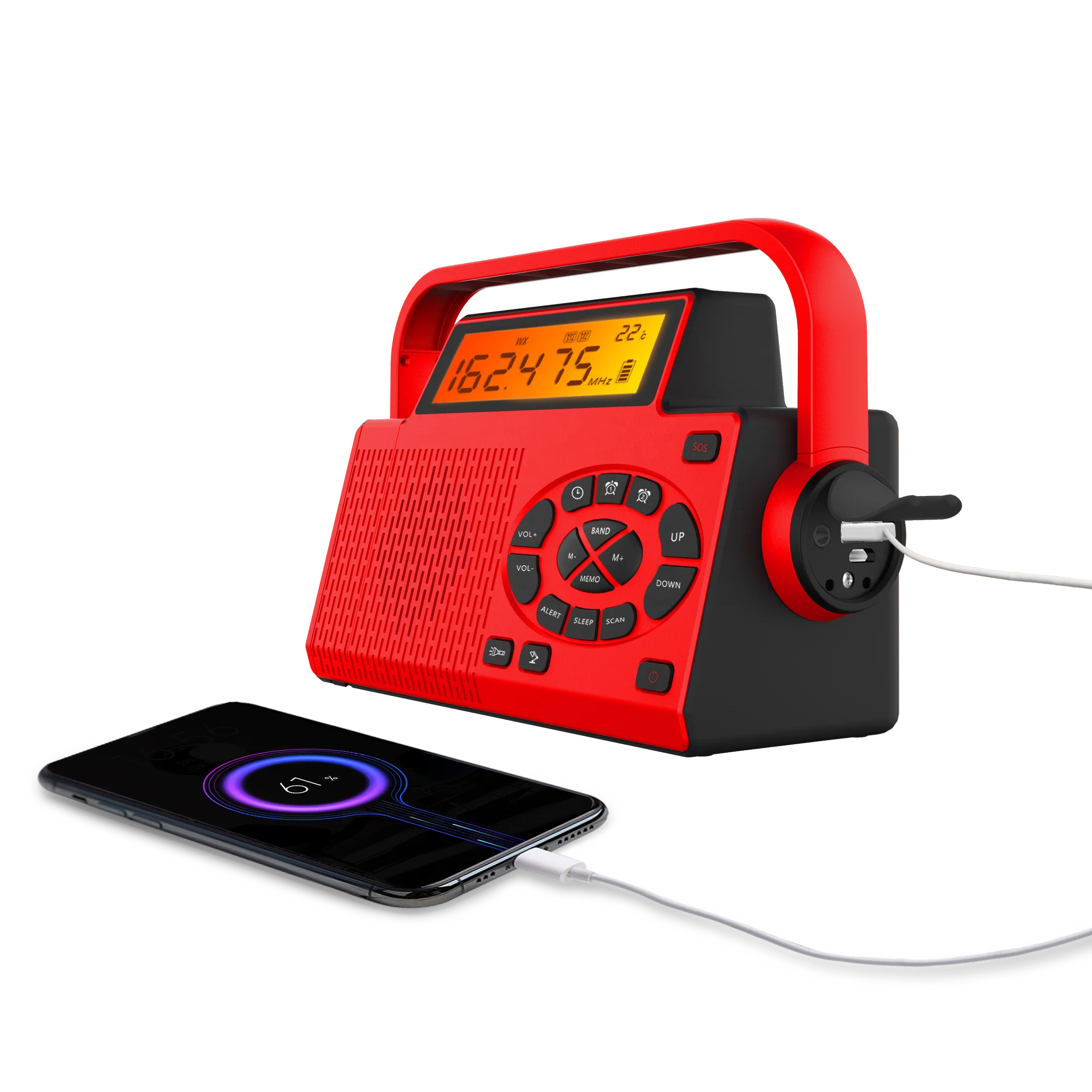 2021 New Hot Portable AM FM Emergency Solar Radio with Flashlight 5000 MaH Battery