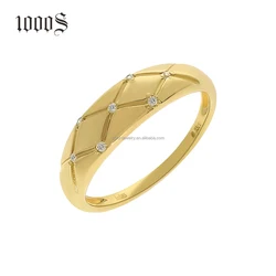 Real Gold Fine Jewelry AU585 14k Diamond Ring Women Finger Engagement Ring Gold Gift Chinese Factory 14K Gold Ring
