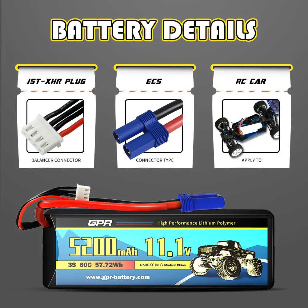 OEM/ODM 5200 мАч 3S высокая скорость 60C 11 1 В Lipo батарея с разъемом EC5 для RC Дрон вертолет гоночный автомобиль