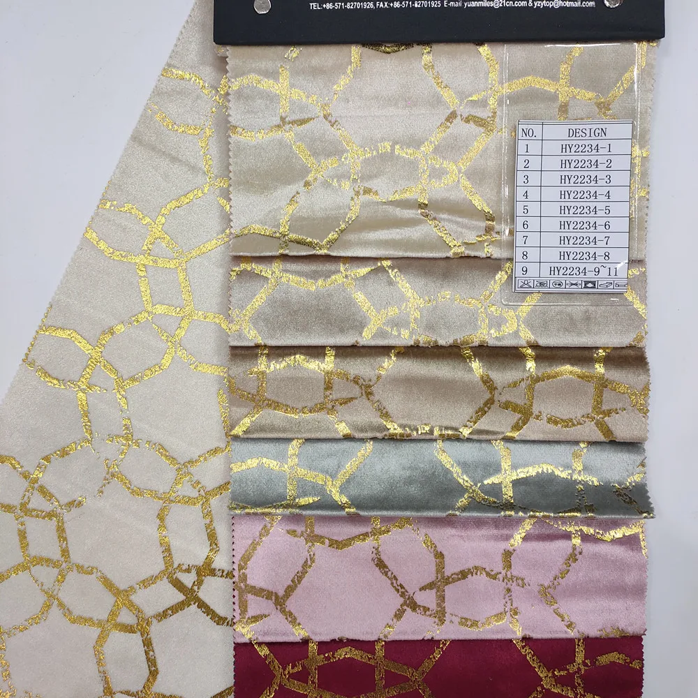Custom luxury style home textile fabric Italian velvet gilding fabric for curtain