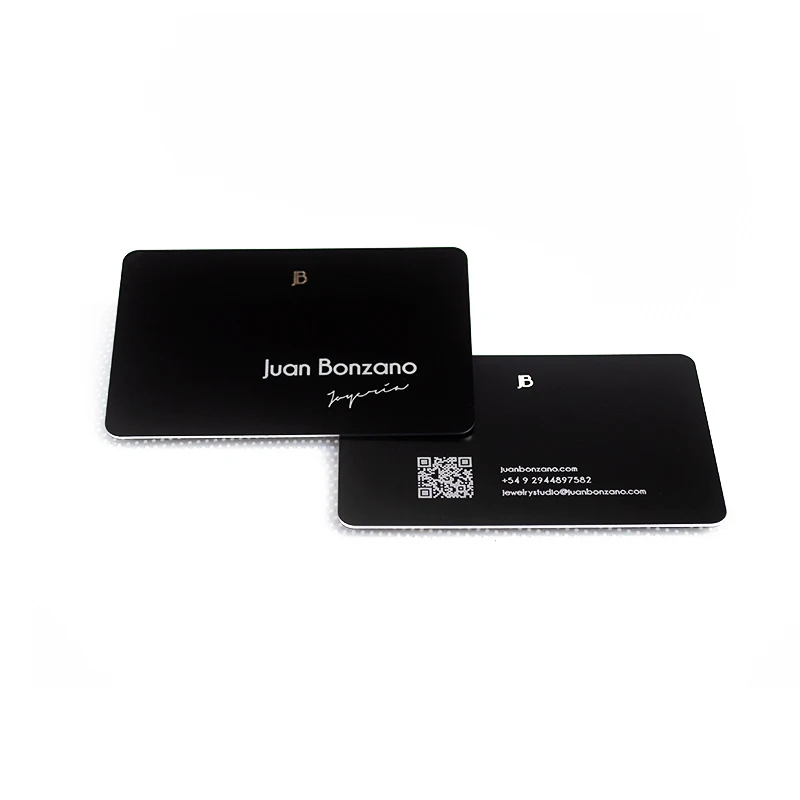 Metal Blank Business Gift Cards Sandblasted Anodized Engraved Aluminium cards Customized Logo Customer Size