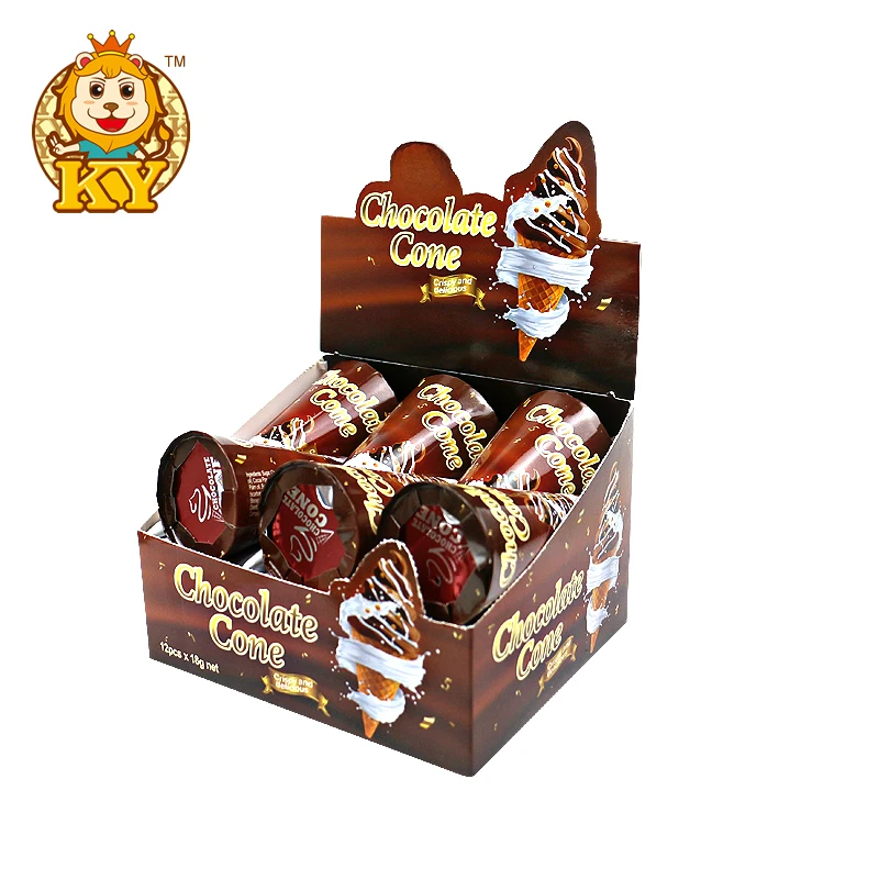 Hot selling OEM ice cream shape chocolate biscuit cup chocolate ice cream cone