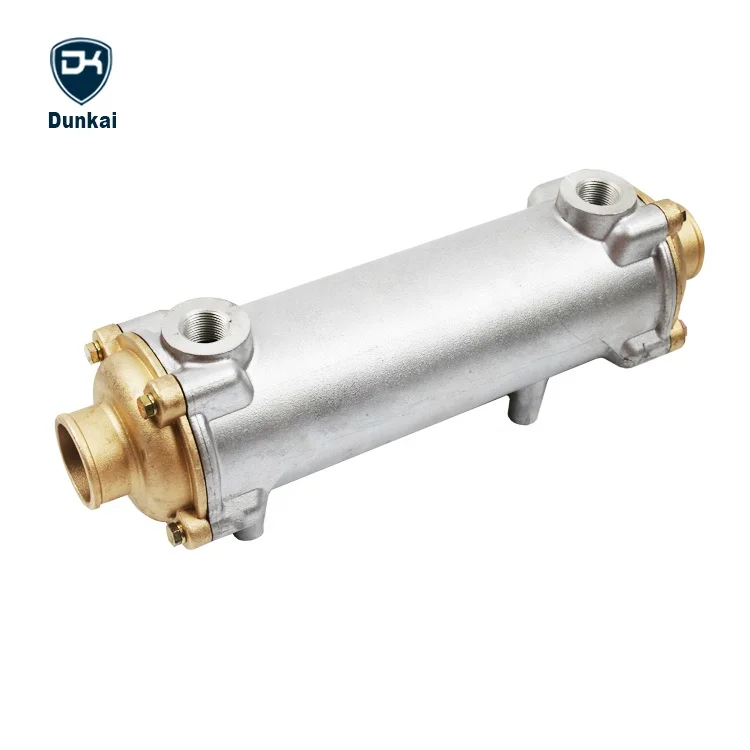 135 marine oil cooler aluminum shell tube heat exchanger for water to oil