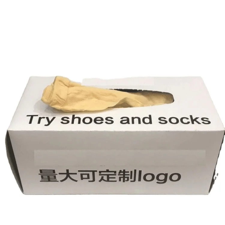 Try On Socks for shoe store Disposable Foot Socks With Box one time socks