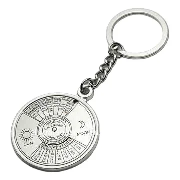 Custom Calendar Keychain Metal Round Keyring