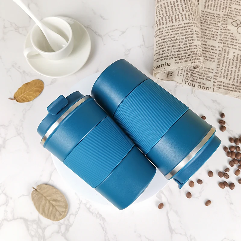 304 Stainless Steel Portable Reusable Coffee Mug With Protective Silicone Sleeve
