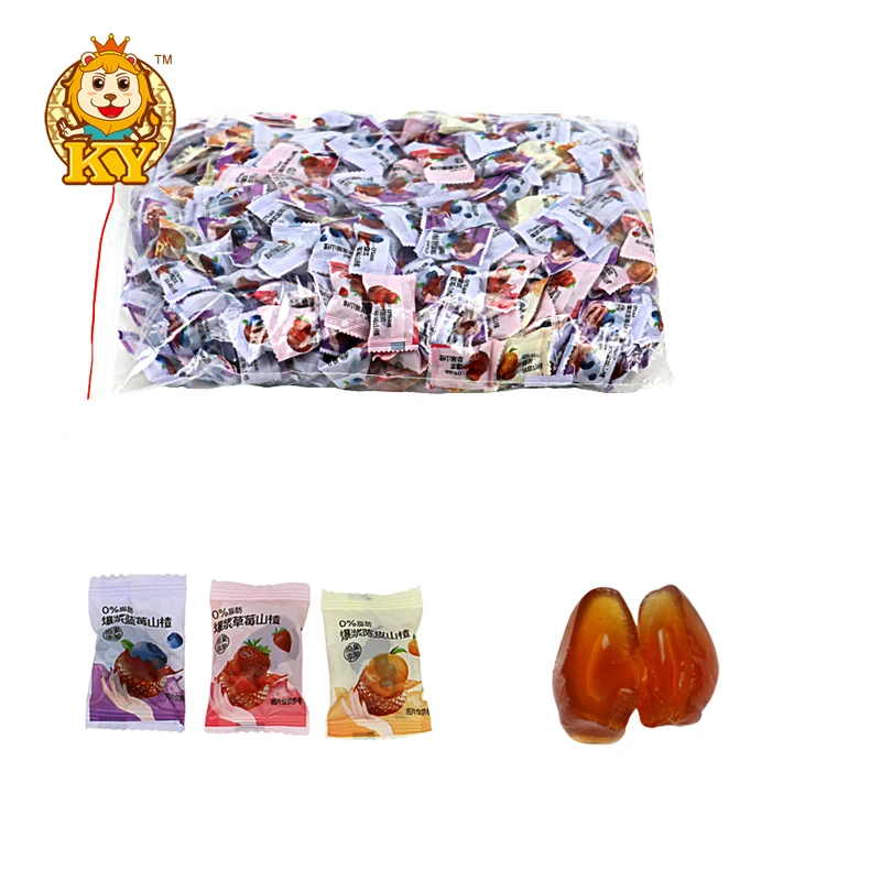 China wholesale sweet hawthorn flavor explosive soft gummy candy