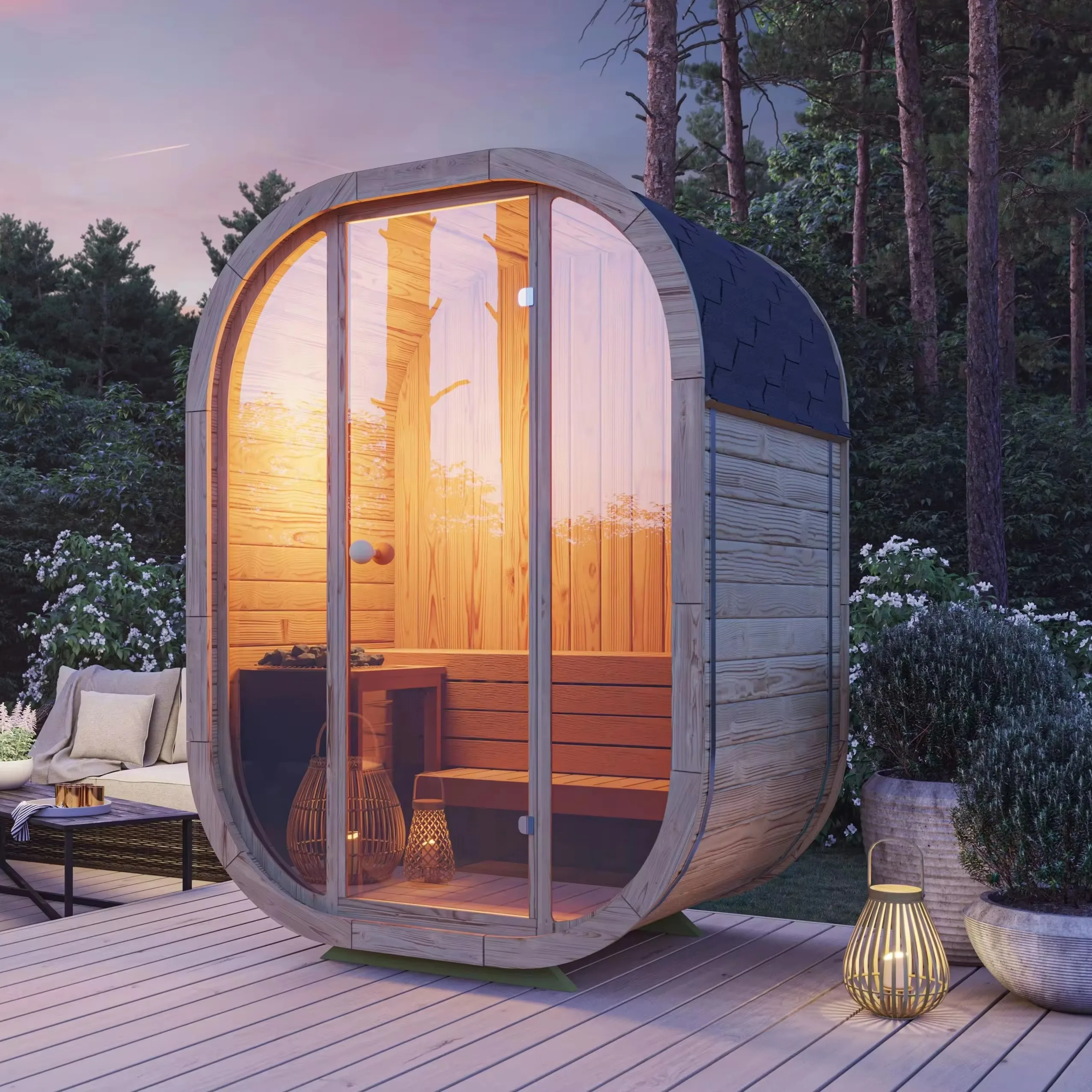 Outdoor high-end sauna 1-2 people custom steam room