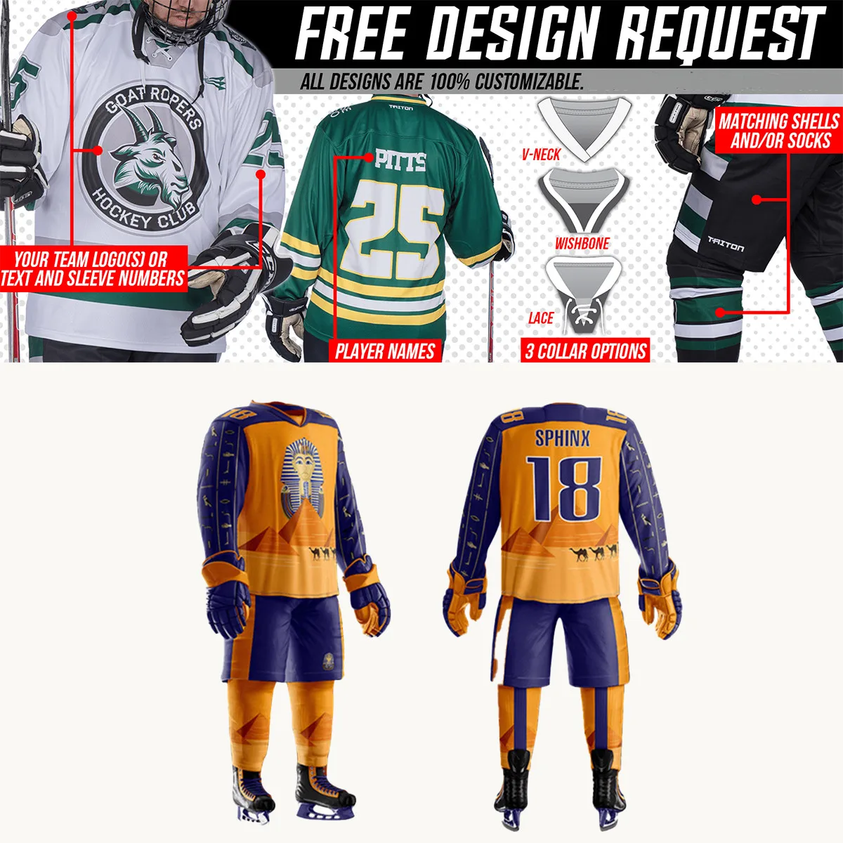 Customize Ice Hockey Wear Uniform Custom Hockey Jersey Sublimation Jersey Custom Sublimation Hockey Jersey