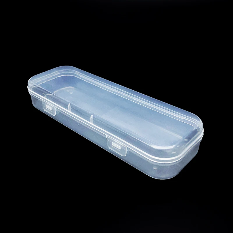 Custom OEM Transparent Plastic Rectangle Stationery Box Nail Art Tools Multifunction Clear Matte Empty Storage Boxes