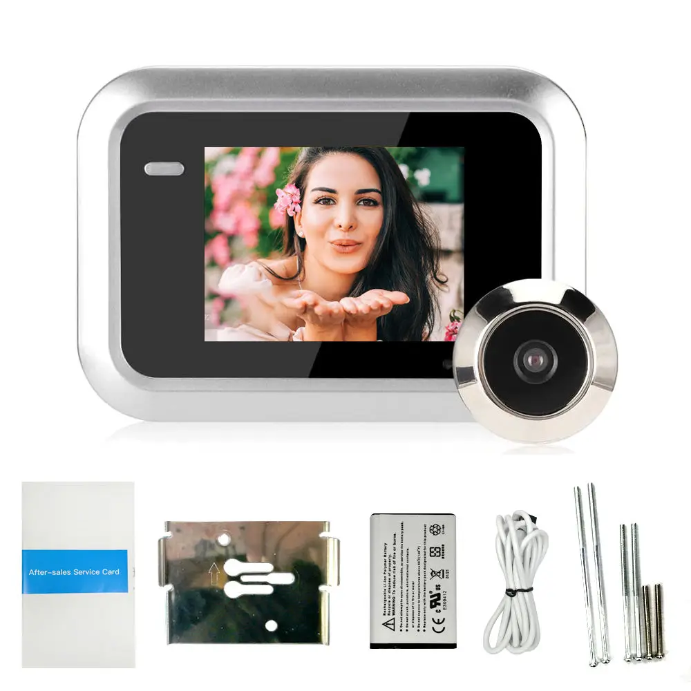 2.4 Inch LCD Display Peephole Camera Doorbell wireless video intercom with door panel chime security camera system