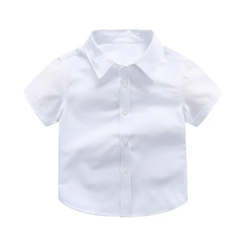 
Summer Formal Kids Boys Gentlemen Shirt Casual Tops Clothes Child Baby Blouse Boy Cotton Short Sleeves Shirts T-shirt Clothing 
