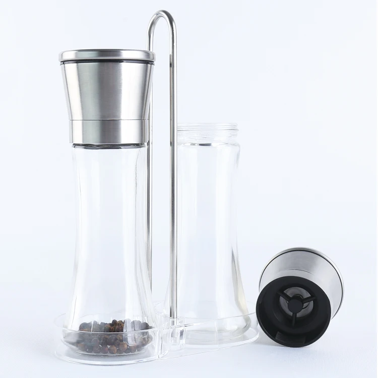 Best seller custom color plastic spice bottles with grinder  bottle