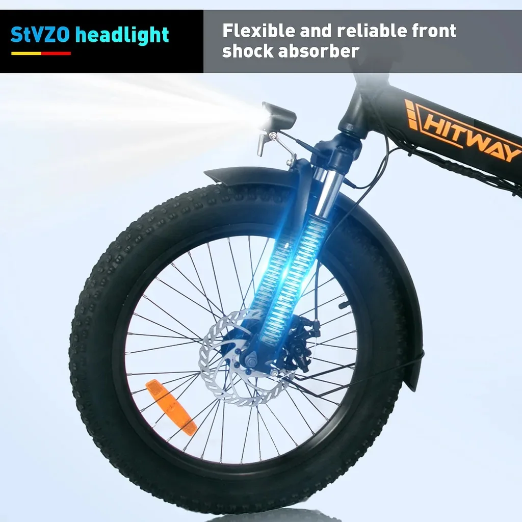 HITWAY 350W 36V 20Inch 7Speeds Electric Bicycle for Adult New EU Stock Cheap Price Foldable Light Max 90KM