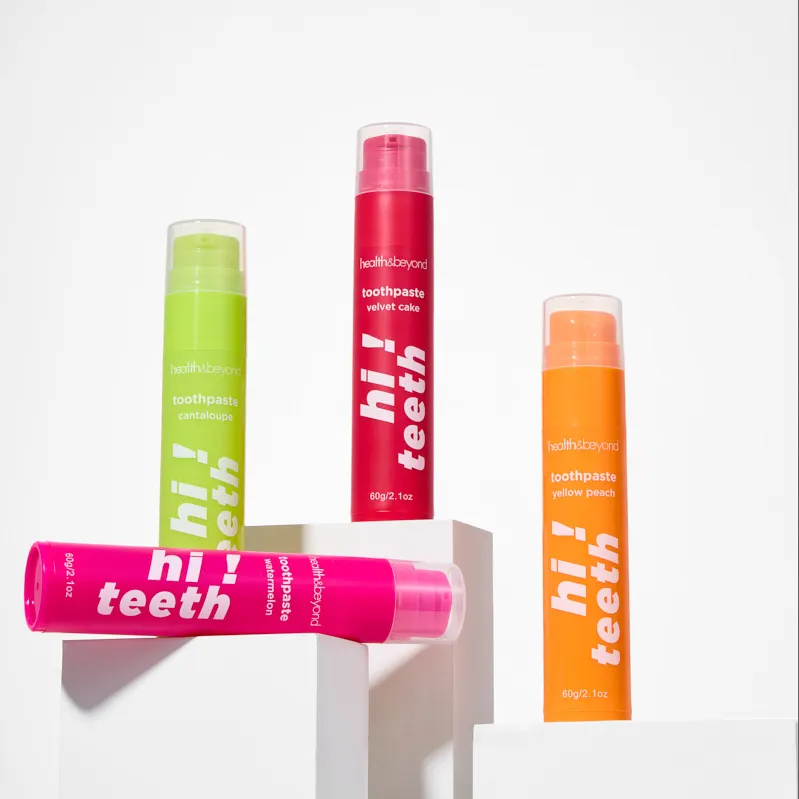 hi teeth private label natural fruit brightening teeth 60g watermelon  Colorful Flavors toothpaste