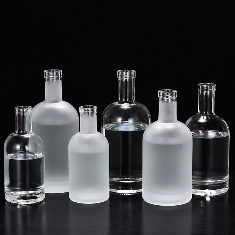 Fancy Clear  750ml  Spirits Vodka Gin Rum Liquor Whisky Alcoholic Beverage Glass Bottle