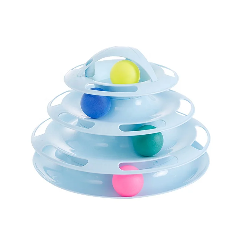 4 Layers Interactive Funny Turntable Crazy Ball Disk Cat Toy for Kitten Cats Pet Products