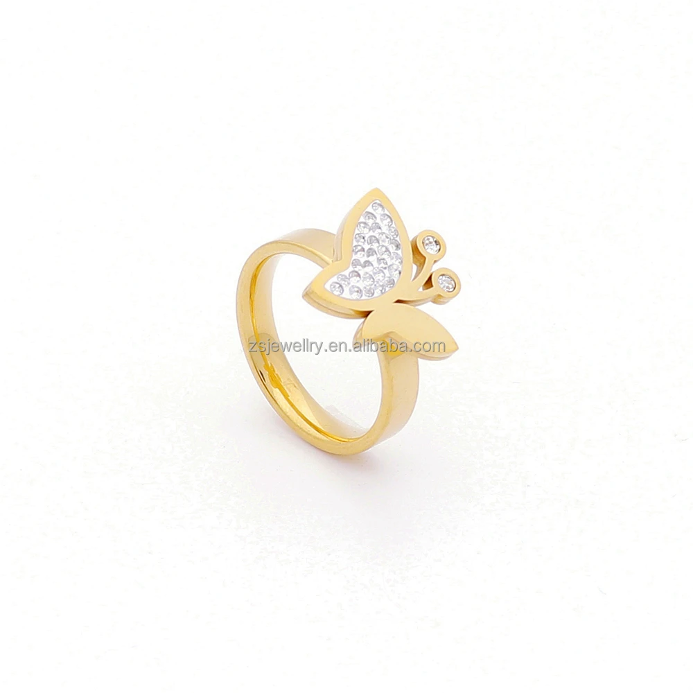 Kundan Stainless Steel 18K Gold Plated Butterfly Luxury Set Jewellery Women Jewelry Sets Zircon