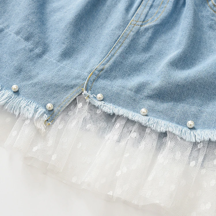 Lace 3D Skirt For 4 - 16 Yrs Teenage Girls 2020 New Summer Kids Clothes Fashion School Big Girl Denim Spring Simple Skirt