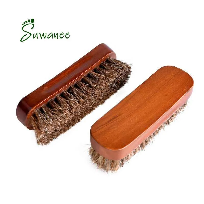 Popular Design Horsehair Shoe Shine Brush Horse Hair Wood Handle Shoe Shine Brush Wholesale Horse Hair Wood Shoe Shine Brush