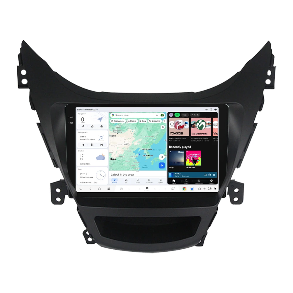 DUDUAUTO Car Radio Multimedia Player Navigation GPS Stereo Autoradio Car-play AUTO For Hyundai Elantra 5 JK GD MD UD 2012 - 2015