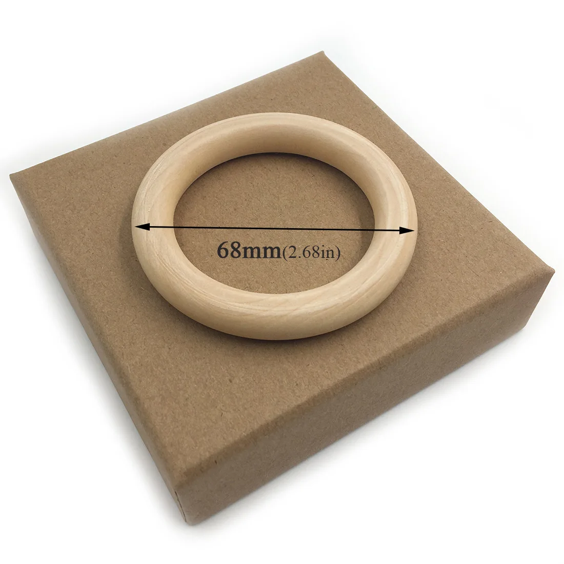 
BPA Free Food Grade Silicone Teether Bracelet Rattle Natural Baby Teething Toy Baby Teethers Wooden Teether Ring With Fabric 