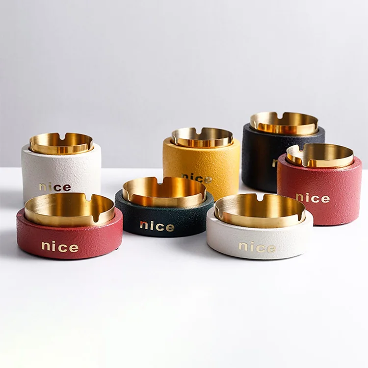 Creative High quality stainless steel lighter Ashtray Hotel Home Portable logo can be customized ashtray cigarettes