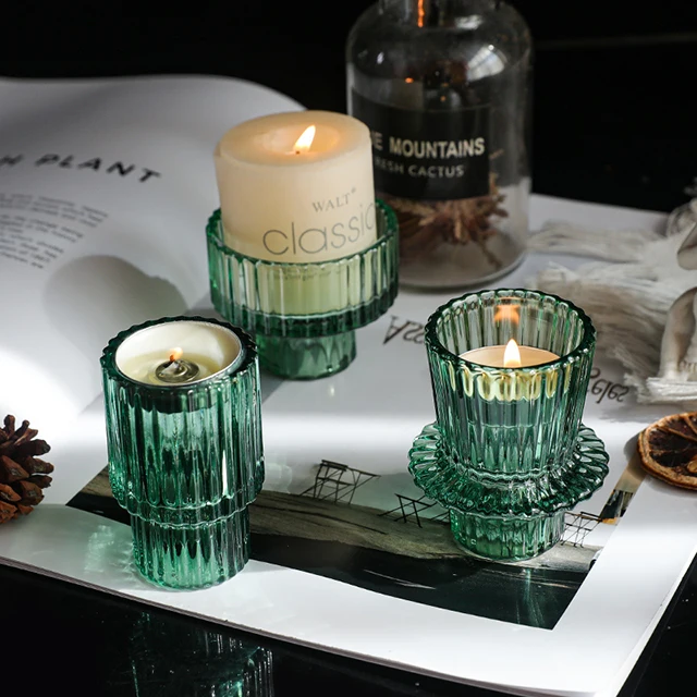 small candlestick mint green taper candle holder multifunction cheap handmade glass candle holders desk decor