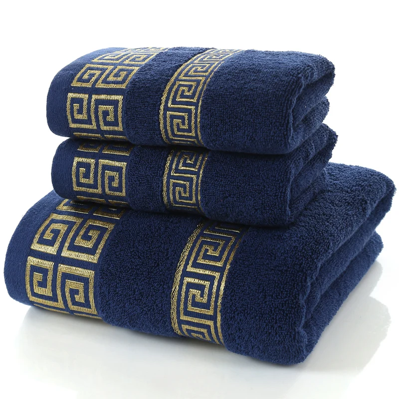 Wholesale navy blue towels bath 100% cotton luxury bath towel for shower