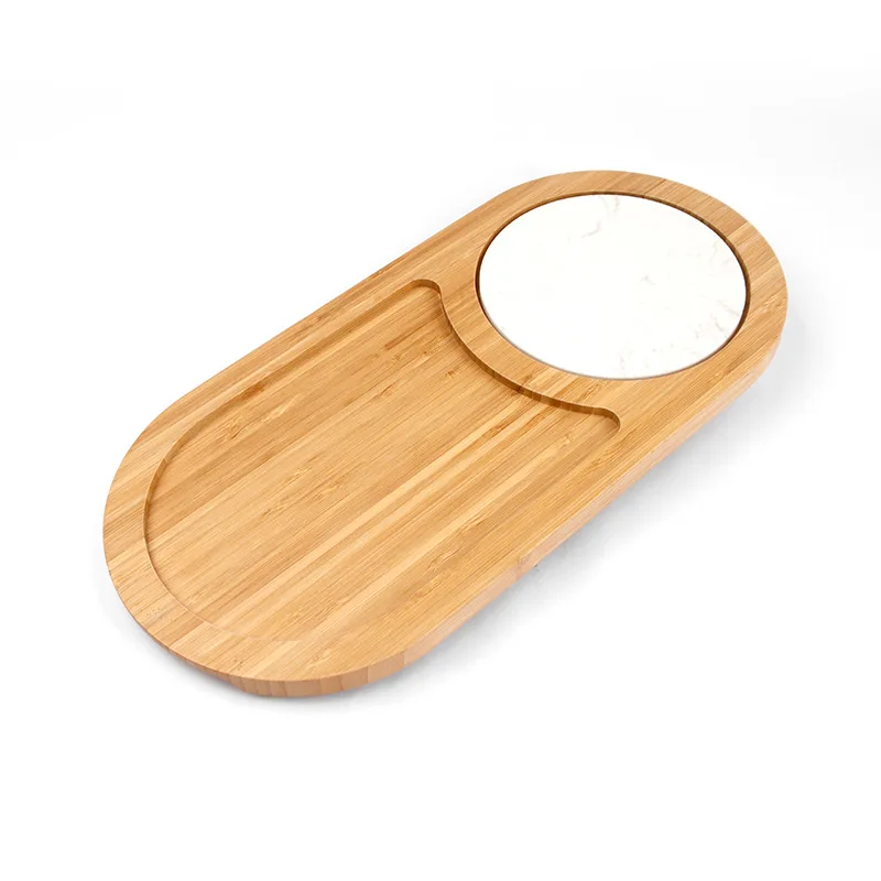 Oval Shape Custom Marble Wooden Kitchen Wooden Cheese Board Equipped With Tool Exclusive For Cheese Common