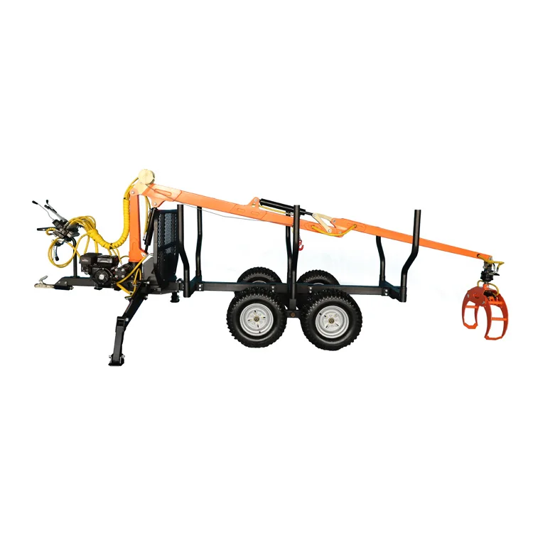 New 450 hydraulic log  trailer log grapple Crane atv
